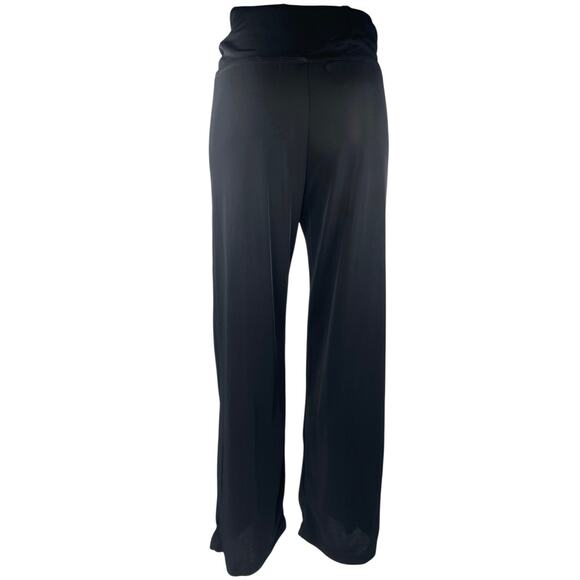 AK Anne Klein Black High Waisted Pull On Wide Leg Yoga Leggings Pants Size S - Picture 3 of 5